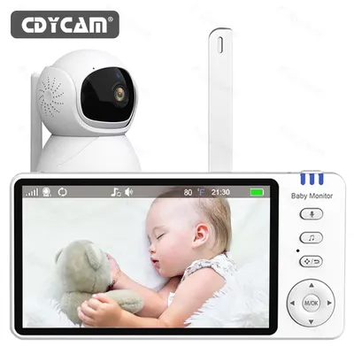 Cdycam abm570 5,0 Zoll Baby phone ips Bildschirm mit Nanny Ptz Kamera 2-Wege-Audio-Wiegenlied Kamera Babysitter Nachtsicht Sicherheit