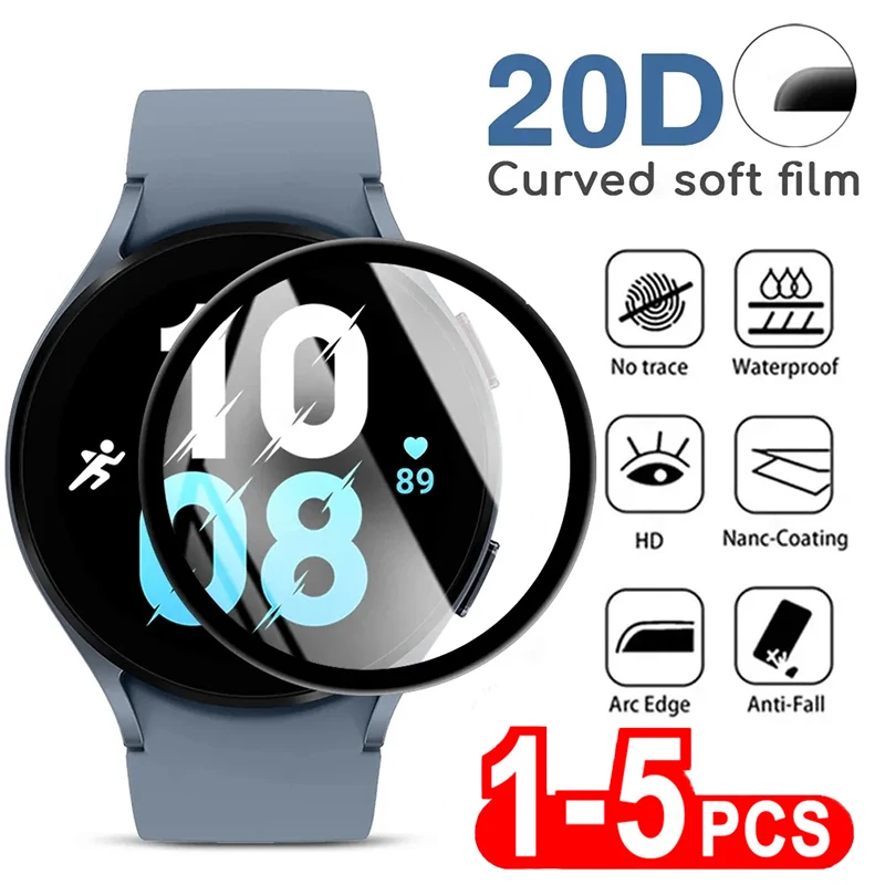 20d weiches gehärtetes Glas für Samsung Galaxy Watch 5 Pro 45mm Vollbild schutz für Uhr acitve 4 2 40mm 44mm Schutz folie Image