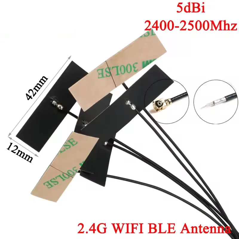 5PCS/1PC 5dBi 2,4 GHz WIFI BLE Integrierte FPC Antenne Wi-fi Router IEX Schnittstelle Dual Band omnidirektionale IPX/U.FL Stecker Image