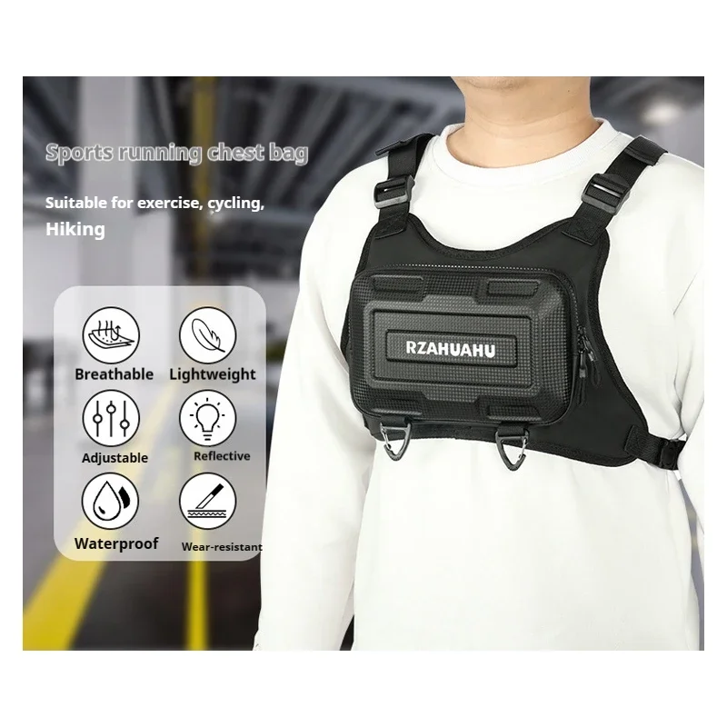Motorrad Tasche Multifunktionale Weste Tasche Brust Tasche Große Kapazität Wasserdichte Reflektierende Radfahren Tasche Weste Moto Zubehör Image