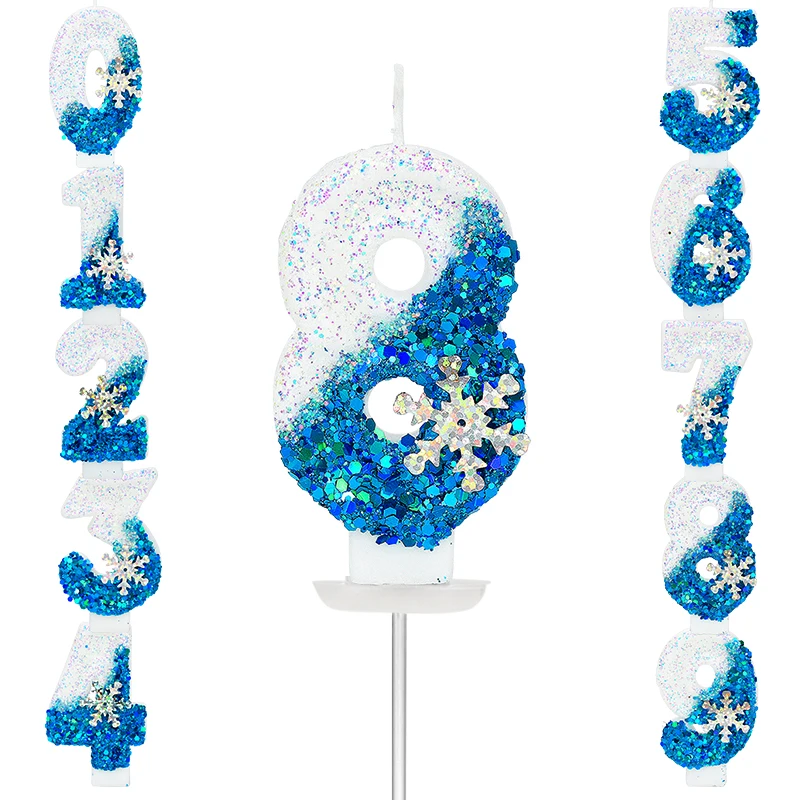 Prinzessin Geburtstag Meerjungfrau Perle Kerze Kuchen Topper Dekor Nummer 0-9 Hochzeit Dessert Cupcake Zubehör Vela Frozen Cumpleaños Image