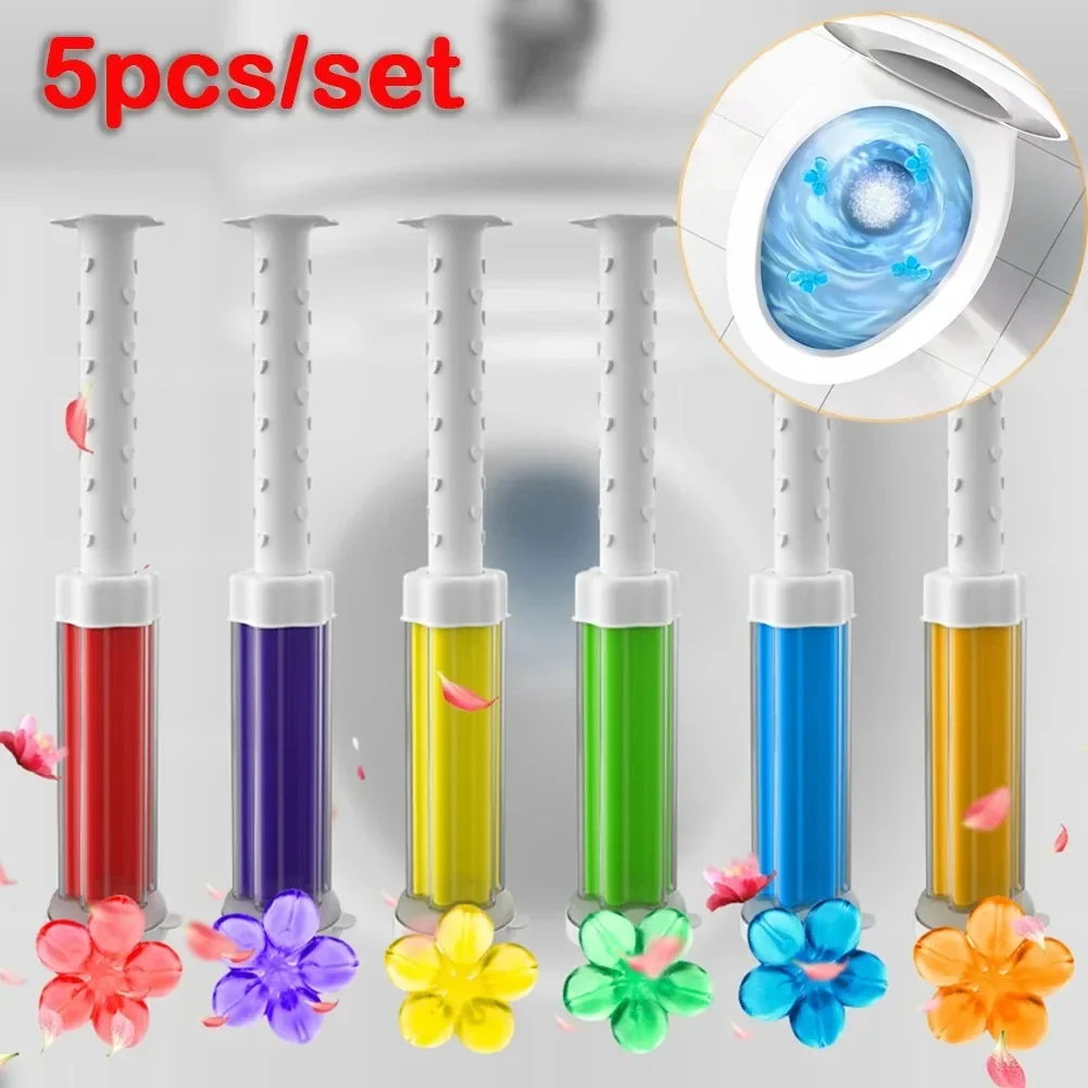 5pc Blume Aromatische Toilette Gel Entfernen Gerüche Lassen Wc Reiniger Gel Keine Spuren Komfortable Geruch für Badezimmer Duft reinigung Image