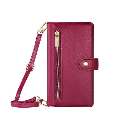 Handy Hülle Handyhüllen Für Samsung Galaxy S26 Ultra Plus S25 S24 S23 S22 S23 FE S21 Ultra Plus S20 A55 5G A35 5G Rückseite Mit Ständer Magnetisch Reisverschluss Retro TPU PU-Leder Image