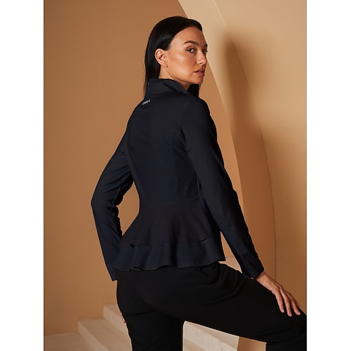 Per donna Giacca da golf Rosa baby Grigio rosa Nero Manica Lunga Top Abbigliamento da golf da donna Abbigliamento Abiti Abbigliamento