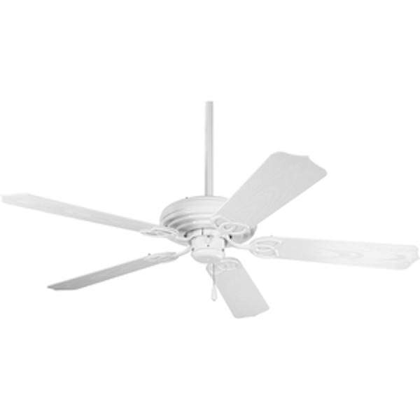 Progress Lighting 250219 - 52" White 5 Blade Indoor/Outdoor Ceiling Fan (AIRPRO 52" 5-BLADE INDOOR/OUTDOOR CEILING FAN WHITE (P2502-30))