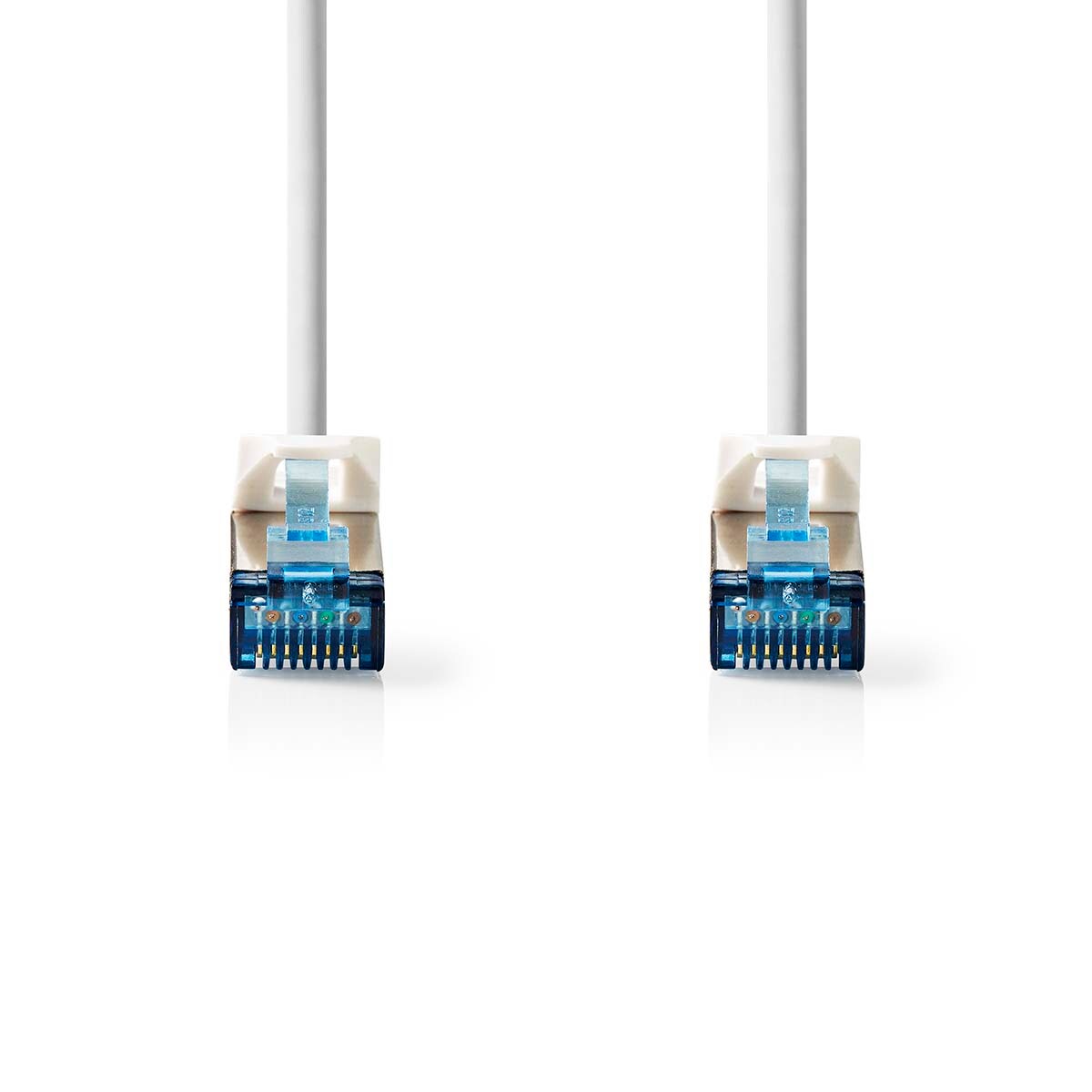 Nedis CAT6a-Netzwerkkabel - S/FTP - RJ45 Stecker - RJ45 Stecker - 15.0 m - Snagless - Rund - LSZH - Weiss - Label Image