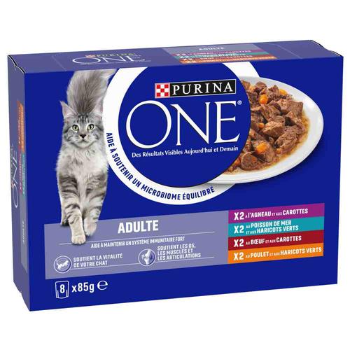 24x85g Purina ONE ADULT Mix (4 Sorten) Katzenfutter nass