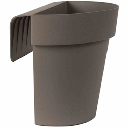 euro3plast Balkon-Hängetopf UP, taupe Ø 25 cm,mit Wasserreservoir halbrund Taupe 25 Image