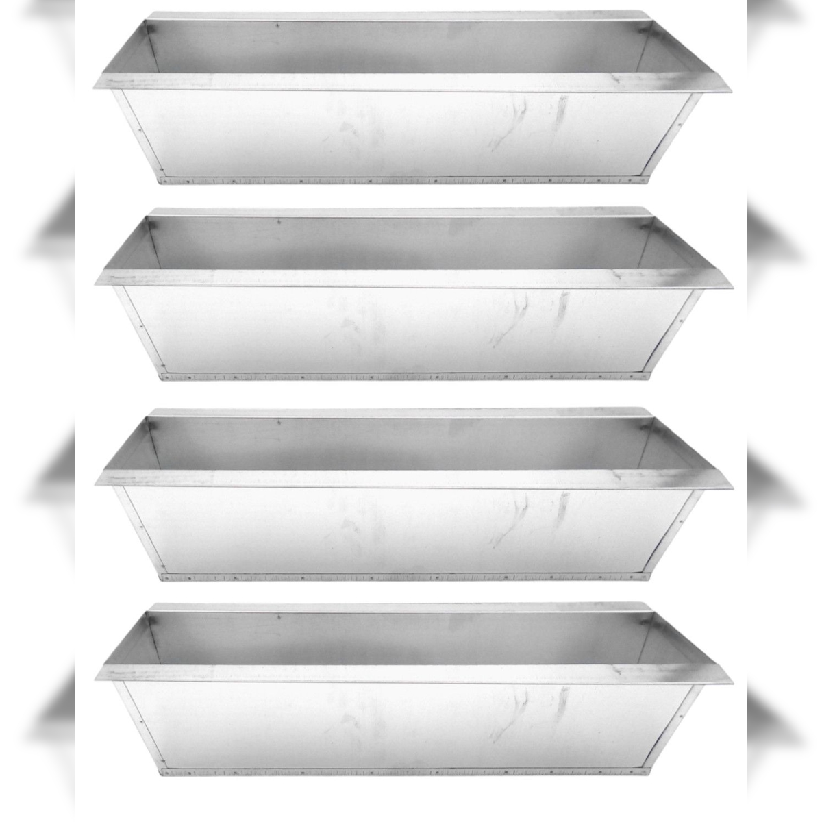 BURI Pflanzkasten für Europaletten 1-6 Stück verzinkt schwarz Balkon Blumenkasten Silber Image