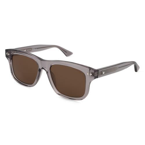 Montblanc MB0319S Herren-Sonnenbrille Vollrand Eckig Recycled Acetat-Gestell, grau