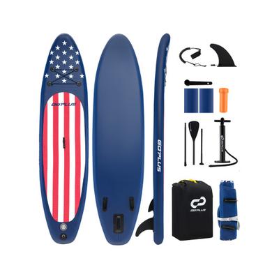 Costway Inflatable Paddle Board with Removable Fin and Backpack-A