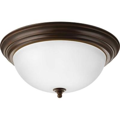 Progress Lighting 176571 - 3 Light 120 volt Antique Bronze Etched Glass Ceiling Light Fixture (THREE-LIGHT ANTIQUE BRONZE FLUSH MOUNT CEILING LIGHT (P3926-20ET))