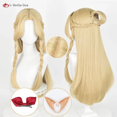 Anime Marcille Donato Cosplay Wig 70cm Long Blonde Golden Pre Braided Wig Heat Resistant Synthetic Hair Marcille Wigs + Wig Cap
