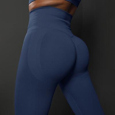 Women's Yoga Pants Seamless Tummy Control Butt Lift High Waist Yoga Fitness Gym Workout Leggings Bottoms Black Sky Blue Dark Green Spandex Fall Sports Activewear High Elasticity Skinny