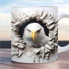 tazza di caffè con uccelli tazze da caffè con illusione 3D, tazza regalo con animali tazza da viaggio divertente tazza da bere arredamento da scrivania, tazza da tè in ceramica da 11,2 once, regali di