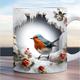 tazza di caffè con uccelli tazze da caffè con illusione 3D, tazza regalo con animali tazza da viaggio divertente tazza da bere arredamento da scrivania, tazza da tè in ceramica da 11,2 once, regali di