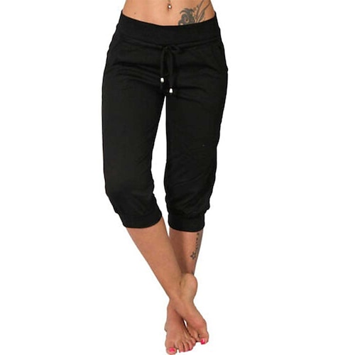 Per donna Pantaloni da yoga Coulisse Strappati con tasche Controllo addominale Vita Alta Allenamento in Palestra Corsa Fitness Pantaloni Capri Pantaloni Tinta unica Grigio scuro blu navy Aalbicocca