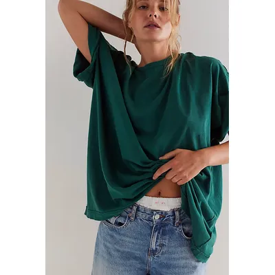 We The Free Devon Tee at Free People in Rain Forest, Size: XS