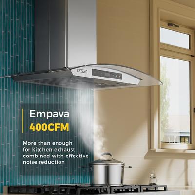 Stainless Steel Ducted 400 CFM Wall Mount Range Hood - 30 inch