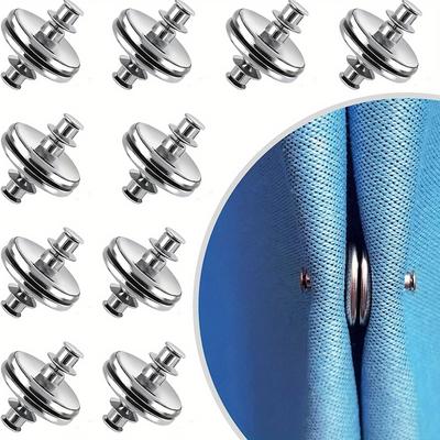 TEMU 5/10 Pairs Magnetic Curtain Holdbacks With Back Tack - Classic Closure Buttons For Home, Bedroom & Office Draperies Image