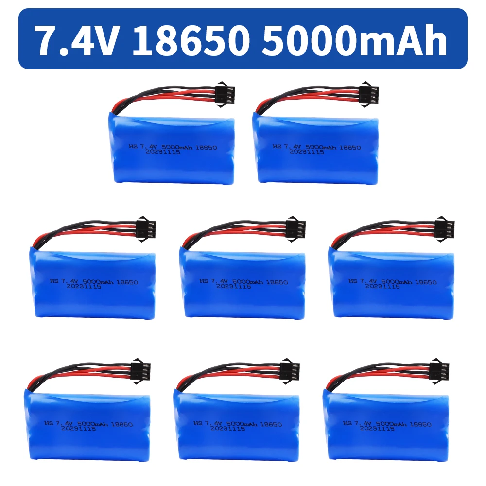 7,4 V 5000 mah 18650 LI-ION Batterie mit SM-4P Stecker für auto modell wasser kugel pistolen spielzeug teile RC spielzeug boot Ersatzteile 2S batterie