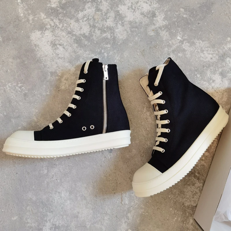 Männer Turnschuhe Mode High-top Frauen Schuhe Leinwand Lace-up männer Casual Schuhe O-wen Schwarz frauen turnschuhe