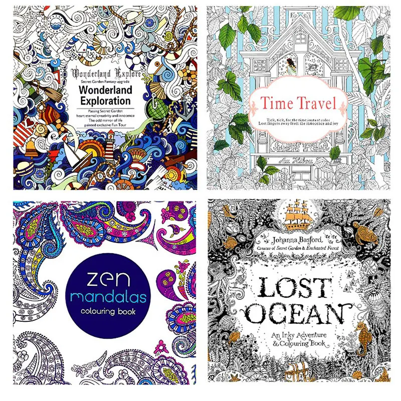 1 Stück 24 Seiten Mandalas Blumen Malbuch für Kinder Erwachsene Graffiti Zeichnung