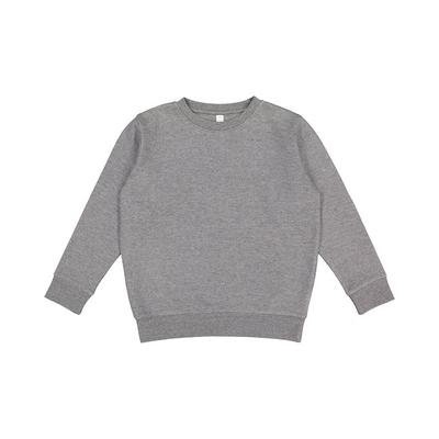 LAT L2225 Youth Elevated Fleece Crew T-Shirt in Granite Heather size XS | Cotton/Polyester Blend 2225LA, 2225