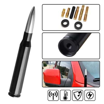 Bullet Antenna Roof Radio Whip Aerial Antenna Pole AM/FM Radio Car Pole Antenna Short Adapter Radio