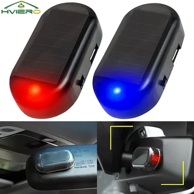 1Pcs Car Fake Security Light Solar Powered Simulated Dummy Alarm Wireless Warning Anti Theft Caution