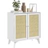 MH - Buffet 2 portes chimene blanc et cannage