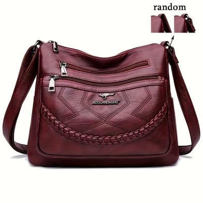 TEMU Holiday Gift Multi Layered Soft Bag Versatile Mom Bag Large Capacity 1 Shoulder Crossbody Bag Mom Crossbody Bag Image