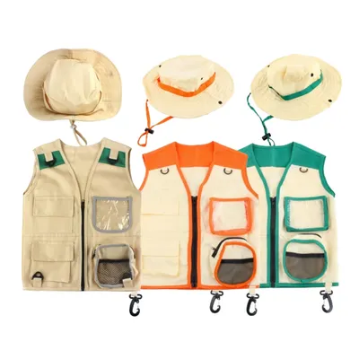 Kinderspielzeug Explorer Cosplay Kostüm Anzug inklusive Weste und Hut Kinder Geschenk für Outdoor Image