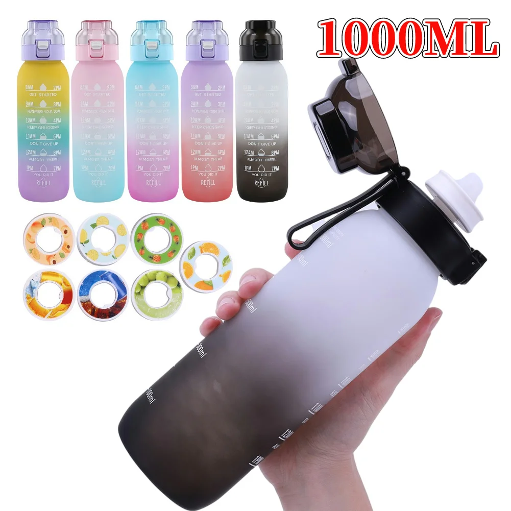 1000 ml aromatisierte Wasserflasche, duftender Wasserbecher mit Schoten, Tritan-Wassertrinkflasche mit Duftgetränk, mehr Wasser Image