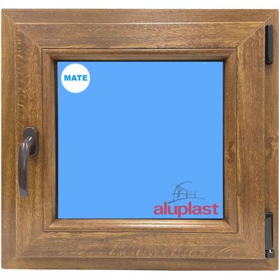 Eco-blu - Kunststoff-Fenster 600x600 Golden Oak Drehkipp rechts Drehkipp rechts Mattglas Image