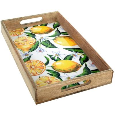 Signes Grimalt Küchenschale Zitronenkästen rechteckiger Tablett und gelbe Tabletts 5x23x38cm 25178