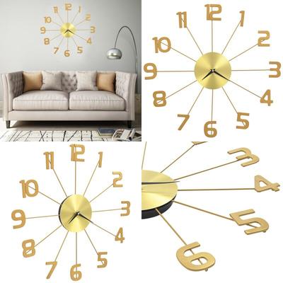Vidaxl - Wanduhr Metall 50 cm Golden - Wanduhr - Wanduhren - Home & Living - Gold Image