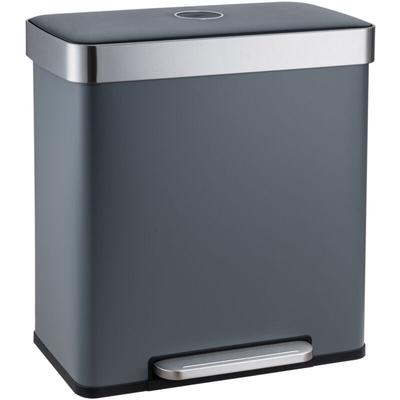 Svita - LT2X30 Mülleimer 60l Treteimer 2 Fächer mit Deckel Grau Image