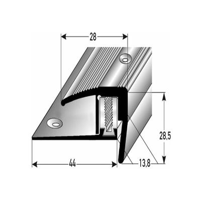 Auer - Treppenkante für Laminat / Parkett Winkelprofil Altona, Höhe 7 x15,5 mm, 28 mm breit,