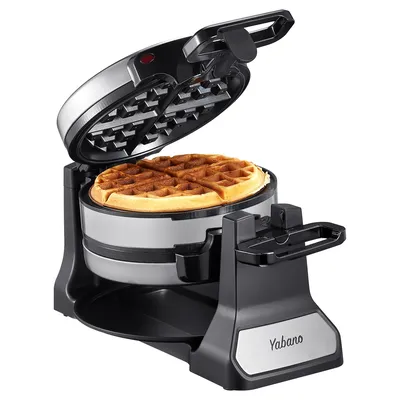 Belgian Waffle Maker, Classic Rotating Waffle Iron with Nonstick Plates, Removable Drip Tray and