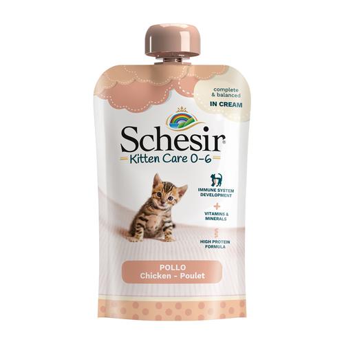 10x 150g Schesir Kitten in Cream Huhn Katzenfutter nass