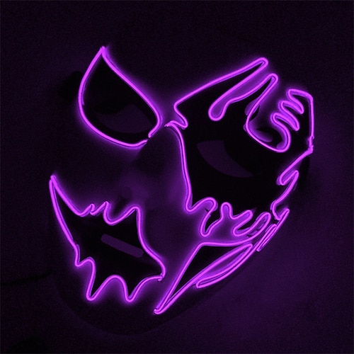 Neonlicht-LED-Maske, LED-Halloween-Gruselmaske, Cosplay-Party-Maske, Maskerade-Masken, Halloween-Kostüm, Karneval, Glow-Party-Requisiten Image