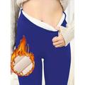 Per donna Taglie UE / USA Collant Elegante Athleisure Lunghezza intera A vita alta Tinta unita Lavorato a maglia Di base comodo Caldo Morbido Media elasticità Sportivo Casual / quotidiano Grigio