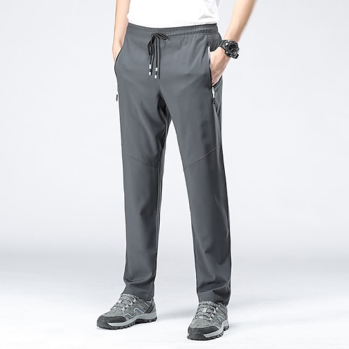 Herren Wanderhosen Wasserdichte Wanderhose Sommer Frühling Herbst Außen Normale Passform Schnelltrocknend Elastisch Bequem Atmungsaktiv Unterteile Kordelzug Elastischer Bund Schwarz Armeegrün Jagd Image