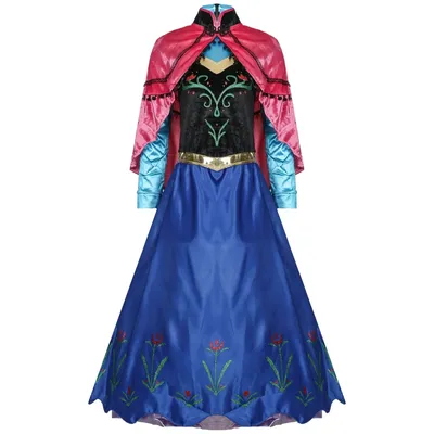Frozen Anna Princess Long Dress Adults Snow Queen Elsa Cosplay Costume Fairy Tale Party Dresses for Women Halloween Fancy Dress