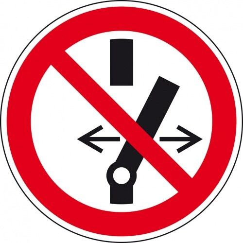 König Werbeanlagen Dreifke® Kunststoff-Schild "Schalten verboten", Ø10cm, 1 Stück, Gebotszeichen (P031) gem. ISO 7010 Image