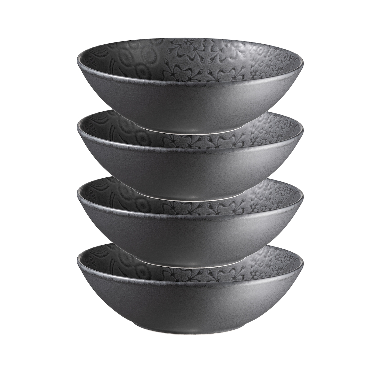 MÄSER Schüssel 17 cm 4er Set, Trad. Tiles Schwarz, 581193 Image