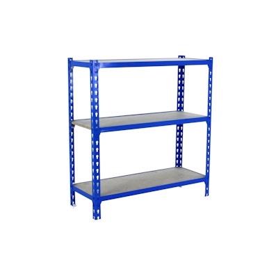 PROREGAL Schwerlastregal BABY MULI | HxBxT 90x100x30cm | 3 Fachböden | Fachlast 150kg | Blau | Lagerregal Kellerregal Werkstattregal Fachbodenregal Image