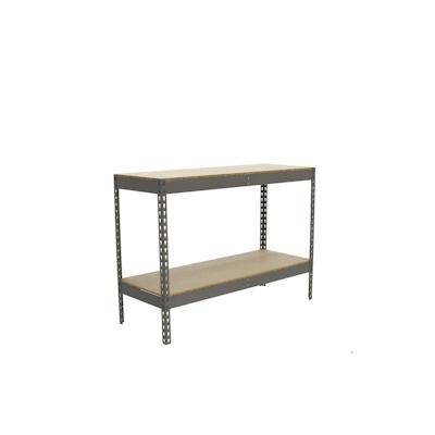 PROREGAL Schwerlastregal WOOD BEAST TWO | HxBxT 90x150x45cm | 2 Ebenen | Fachlast 600kg | Grau | Weitspannregal Werkstattregal Lagerregal Image