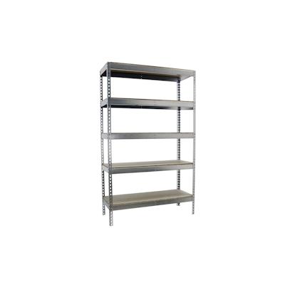 PROREGAL Schwerlastregal WOOD BEAST FIVE | HxBxT 250x120x45cm | 5 Ebenen | Fachlast 600kg | Verzinkt | Weitspannregal Werkstattregal Lagerregal Image